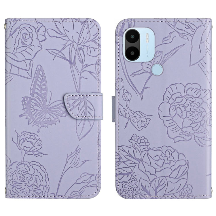 For Xiaomi Redmi A1+ HT03 Skin Feel Butterfly Embossed Flip Leather Phone Case