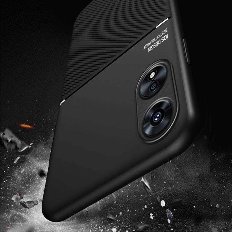 For OPPO A17 Classic Tilt Strip Grain Magnetic Shockproof PC + TPU Case