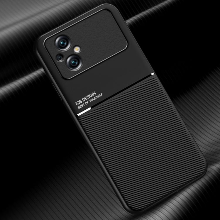 For Xiaomi Poco M5 5G Classic Tilt Strip Grain Magnetic Shockproof PC + TPU Case