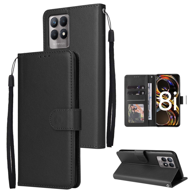 For Realme 8i Multifunctional Horizontal Flip Leather Case with Three Card Slot