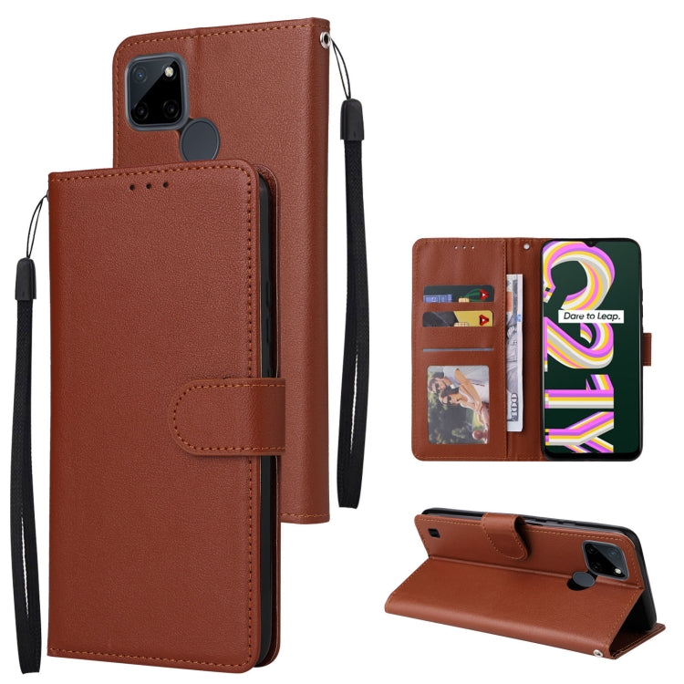 For Realme C21Y / C25Y Multifunctional Horizontal Flip Leather Case with Three Card Slot