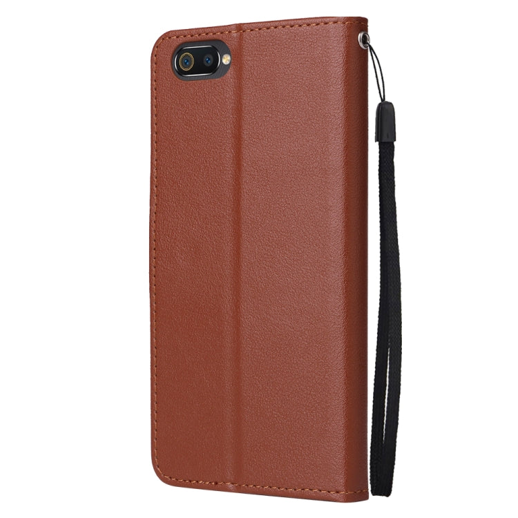 For Realme C2 Multifunctional Horizontal Flip Leather Case with Three Card Slot
