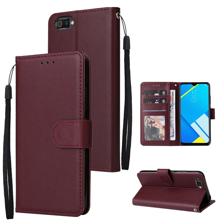 For Realme C2 Multifunctional Horizontal Flip Leather Case with Three Card Slot
