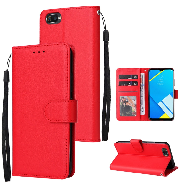 For Realme C2 Multifunctional Horizontal Flip Leather Case with Three Card Slot