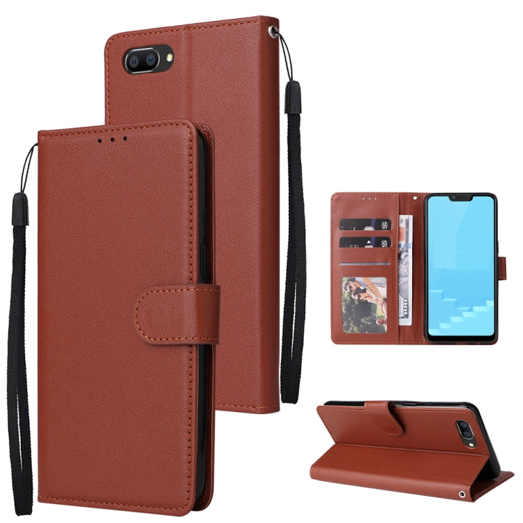 For OPPO A5 / A3s / A12e / C1 Multifunctional Horizontal Flip Leather Case with Three Card Slot