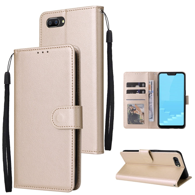 For OPPO A5 / A3s / A12e / C1 Multifunctional Horizontal Flip Leather Case with Three Card Slot