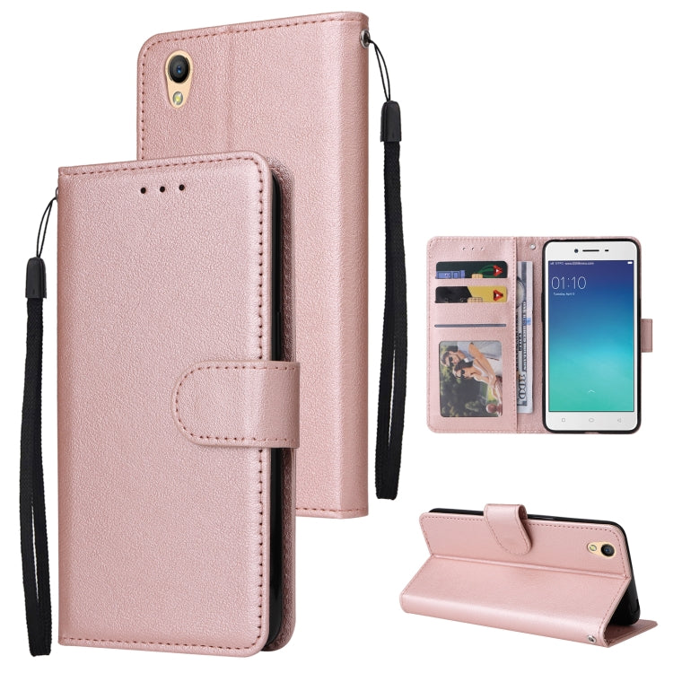 For OPPO A37 Multifunctional Horizontal Flip Leather Case with Three Card Slot