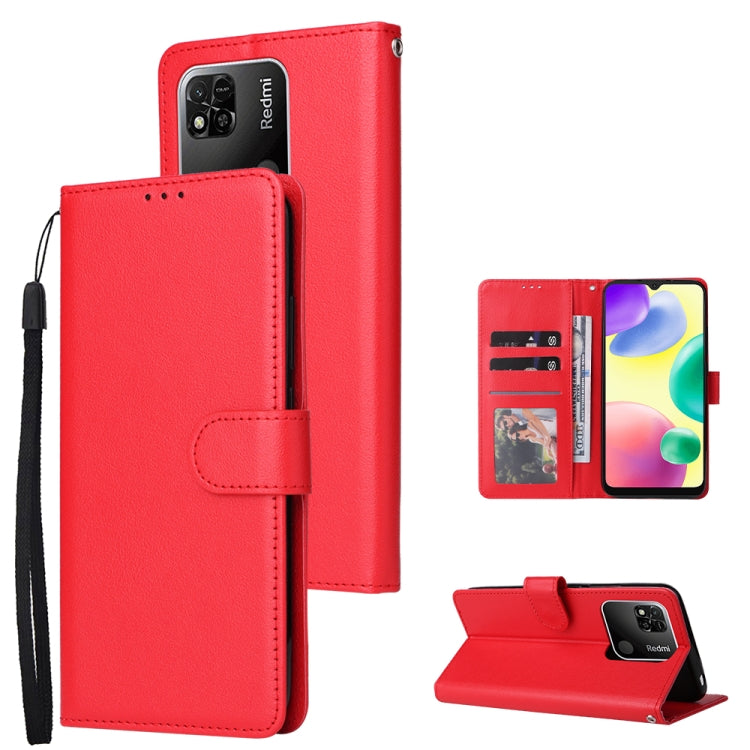 For Xiaomi Redmi 10C Multifunctional Horizontal Flip Leather Case with Three Card Slot