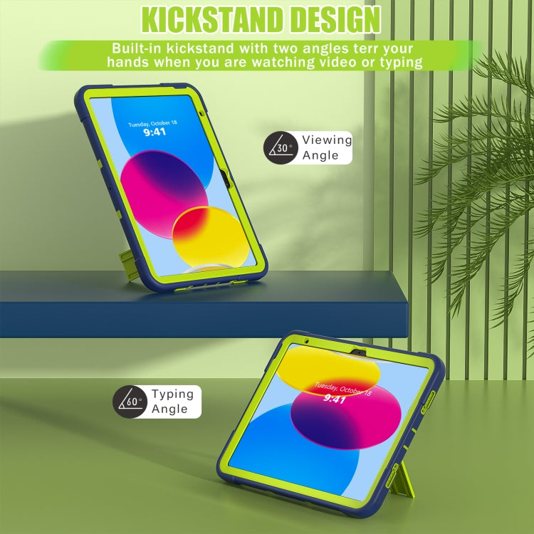 For iPad 10th Gen 10.9 2022 Contrast Color Silicone + PC Tablet Case with Holder