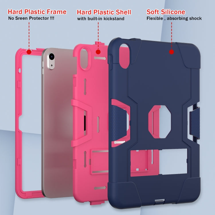 For iPad 10th Gen 10.9 2022 Contrast Color Silicone + PC Tablet Case with Holder