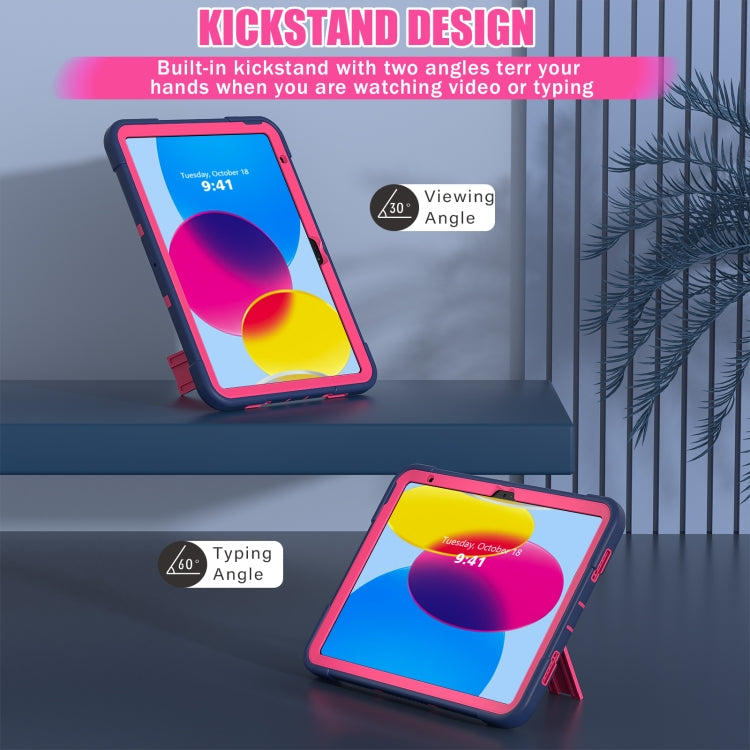 For iPad 10th Gen 10.9 2022 Contrast Color Silicone + PC Tablet Case with Holder