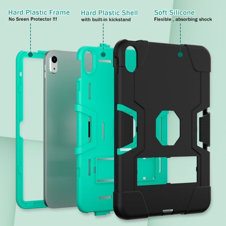 For iPad 10th Gen 10.9 2022 Contrast Color Silicone + PC Tablet Case with Holder