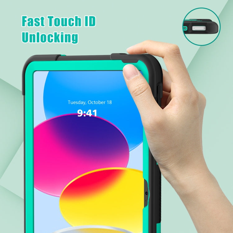 For iPad 10th Gen 10.9 2022 Contrast Color Silicone + PC Tablet Case with Holder