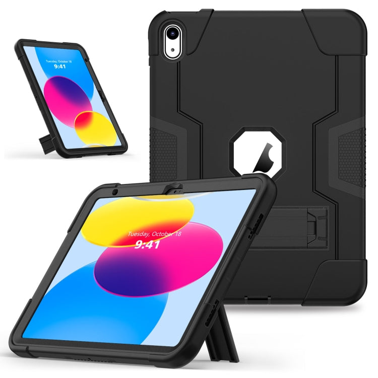 For iPad 10th Gen 10.9 2022 Contrast Color Silicone + PC Tablet Case with Holder