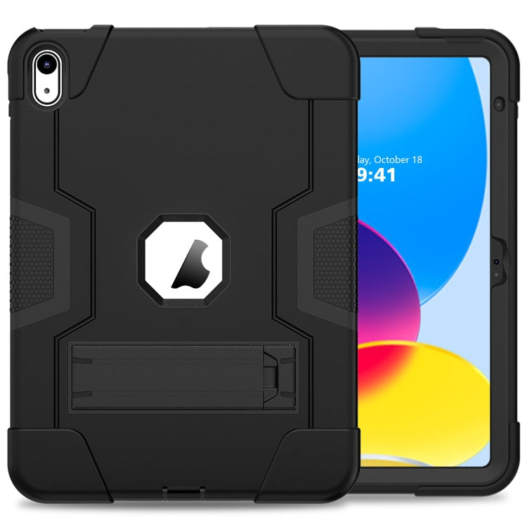 For iPad 10th Gen 10.9 2022 Contrast Color Silicone + PC Tablet Case with Holder