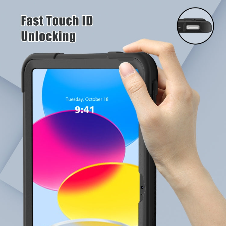 For iPad 10th Gen 10.9 2022 Contrast Color Silicone + PC Tablet Case with Holder