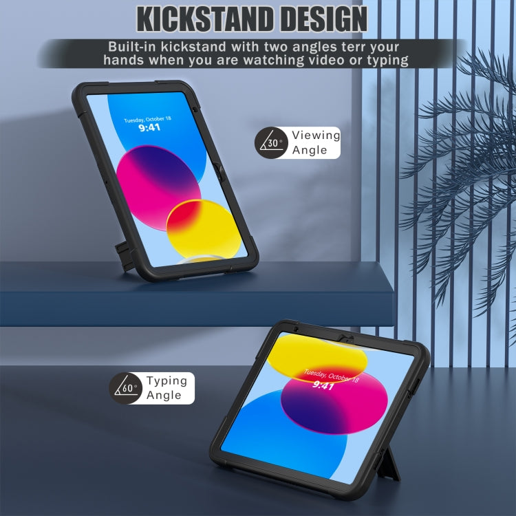 For iPad 10th Gen 10.9 2022 Contrast Color Silicone + PC Tablet Case with Holder