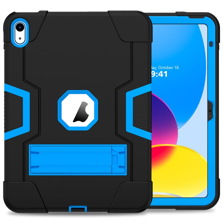 For iPad 10th Gen 10.9 2022 Contrast Color Silicone + PC Tablet Case with Holder