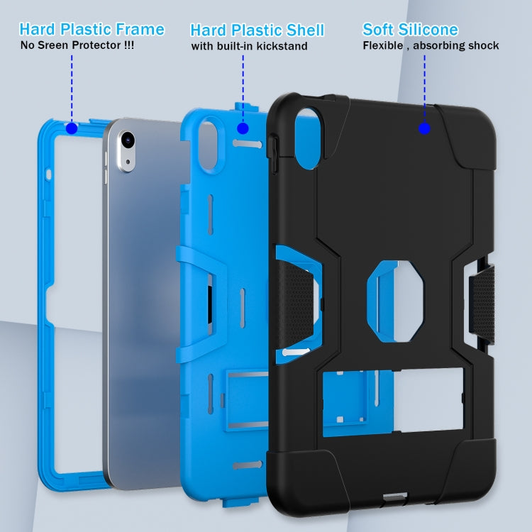 For iPad 10th Gen 10.9 2022 Contrast Color Silicone + PC Tablet Case with Holder