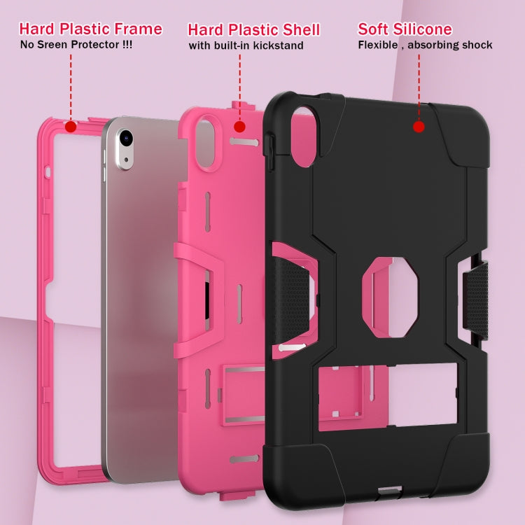 For iPad 10th Gen 10.9 2022 Contrast Color Silicone + PC Tablet Case with Holder