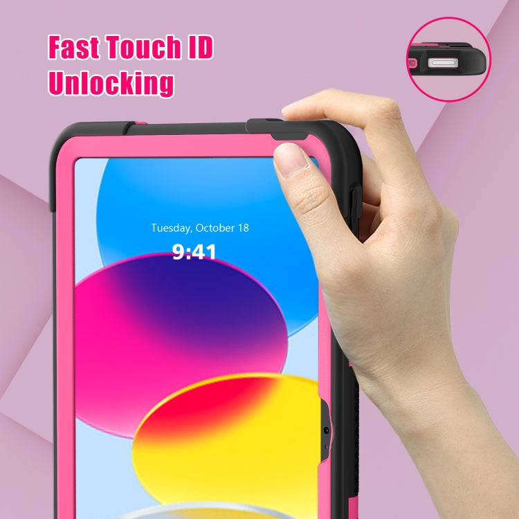 For iPad 10th Gen 10.9 2022 Contrast Color Silicone + PC Tablet Case with Holder