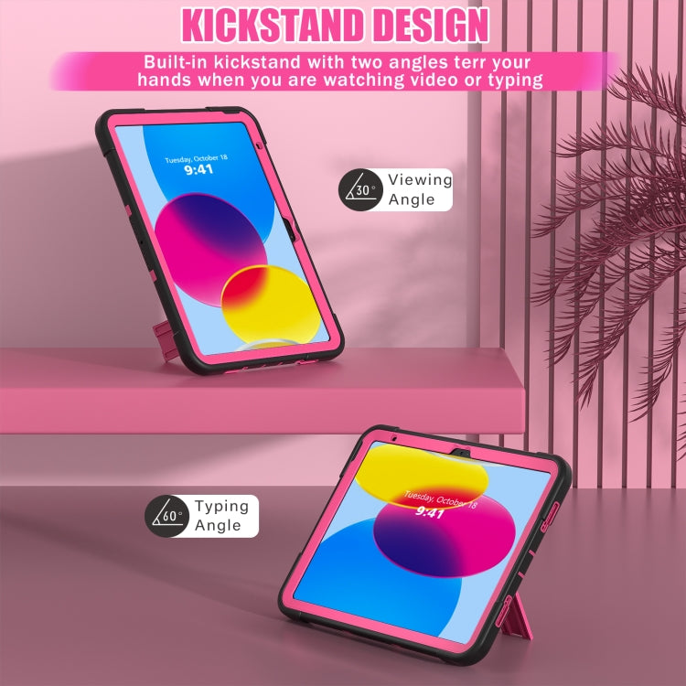 For iPad 10th Gen 10.9 2022 Contrast Color Silicone + PC Tablet Case with Holder