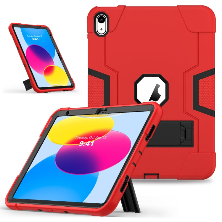 For iPad 10th Gen 10.9 2022 Contrast Color Silicone + PC Tablet Case with Holder
