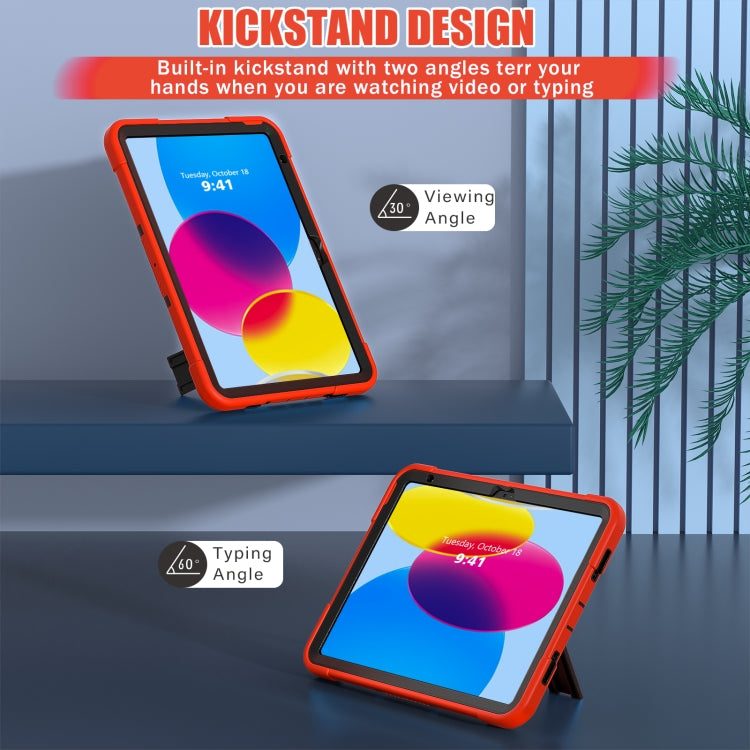 For iPad 10th Gen 10.9 2022 Contrast Color Silicone + PC Tablet Case with Holder