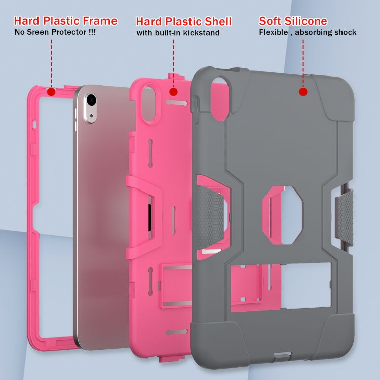 For iPad 10th Gen 10.9 2022 Contrast Color Silicone + PC Tablet Case with Holder