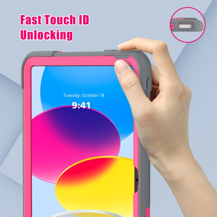 For iPad 10th Gen 10.9 2022 Contrast Color Silicone + PC Tablet Case with Holder