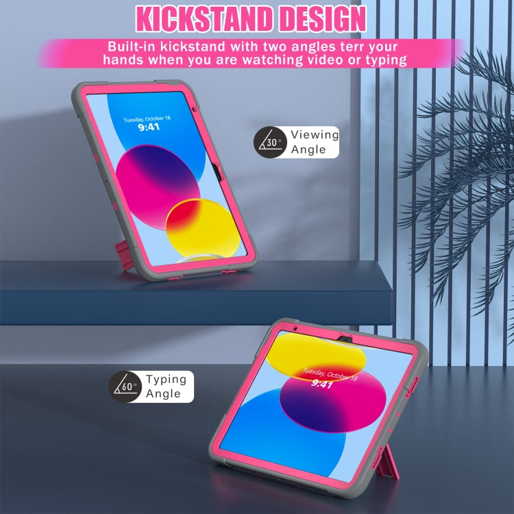 For iPad 10th Gen 10.9 2022 Contrast Color Silicone + PC Tablet Case with Holder