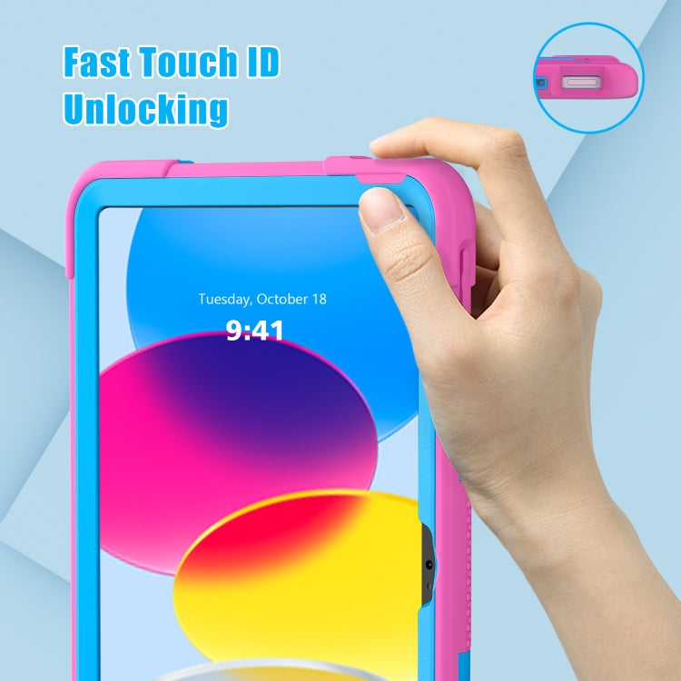 For iPad 10th Gen 10.9 2022 Contrast Color Silicone + PC Tablet Case with Holder