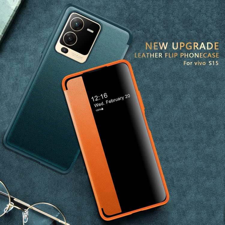 For vivo S15 Magnetic Side Window View Flip Leather Phone Case