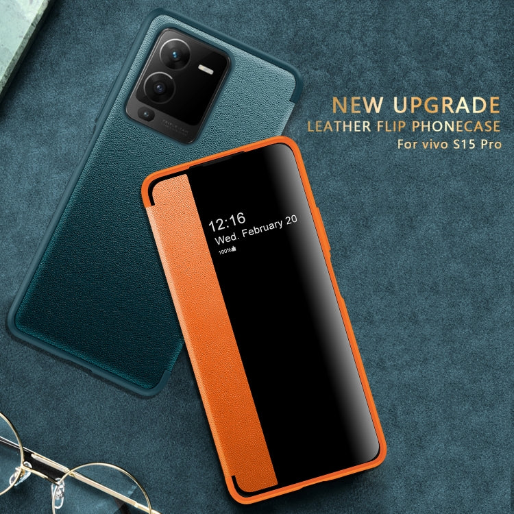 For vivo S15 Pro Magnetic Side Window View Flip Leather Phone Case