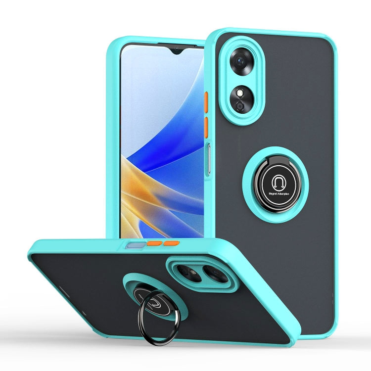 For OPPO A17 4G Q Shadow 1 Series TPU + PC Phone Case with Ring