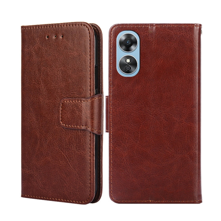 For OPPO A17 Crystal Texture Leather Phone Case