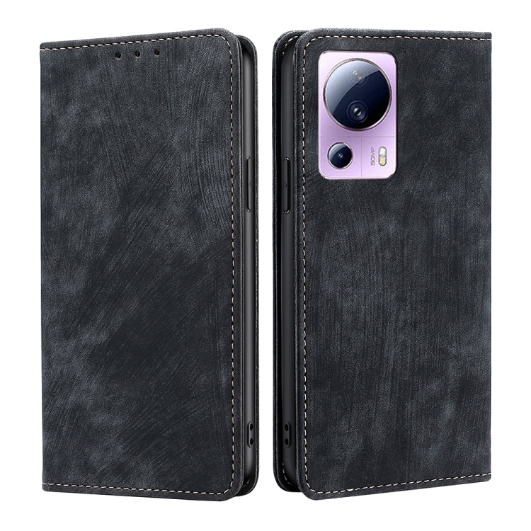 For Xiaomi Civi 2 5G RFID Anti-theft Brush Magnetic Leather Phone Case