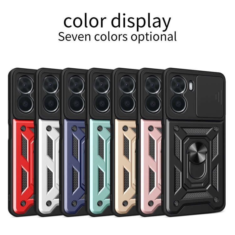 For vivo Y16 4G Sliding Camera Cover Design TPU+PC Phone Case