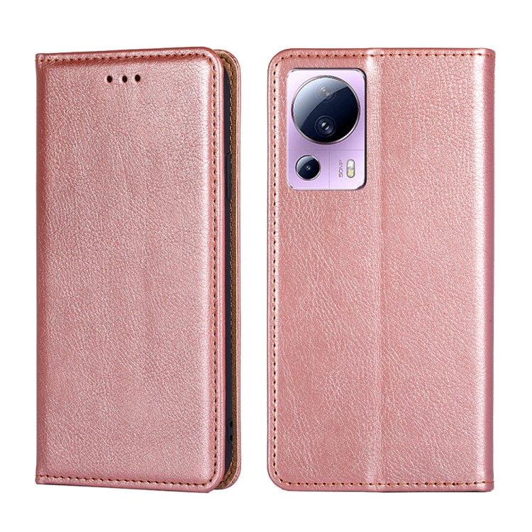 For Xiaomi Civi 2 5G Gloss Oil Solid Color Magnetic Leather Phone Case