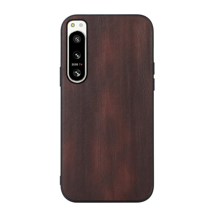 For Sony Xperia 5 IV Yellow Cow Texture PU Phone Case