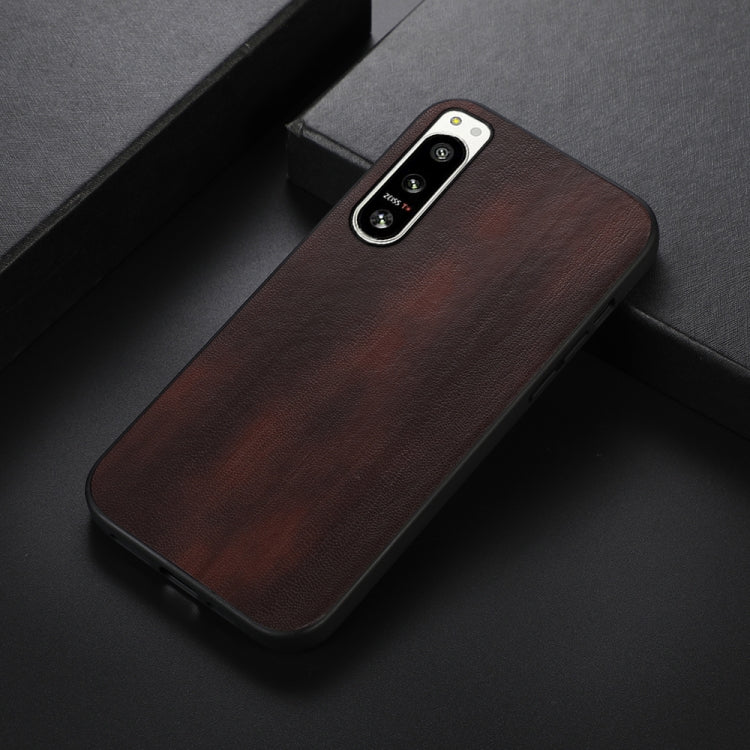 For Sony Xperia 5 IV Yellow Cow Texture PU Phone Case