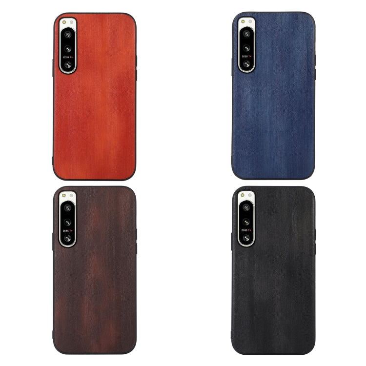 For Sony Xperia 5 IV Yellow Cow Texture PU Phone Case