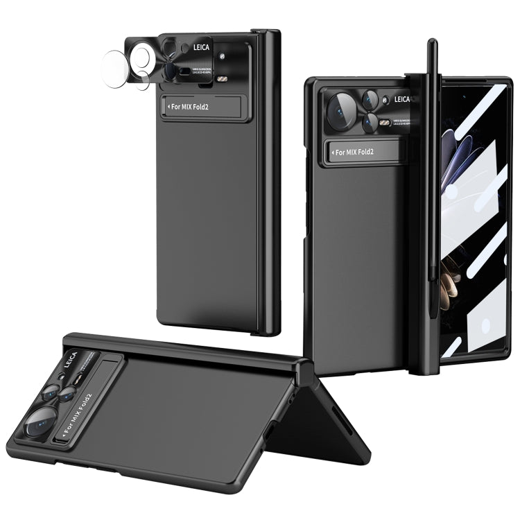 For Xiaomi Mix Fold 2 Electroplating Hinged Folding Phone Case with S Pen Fold Edtion