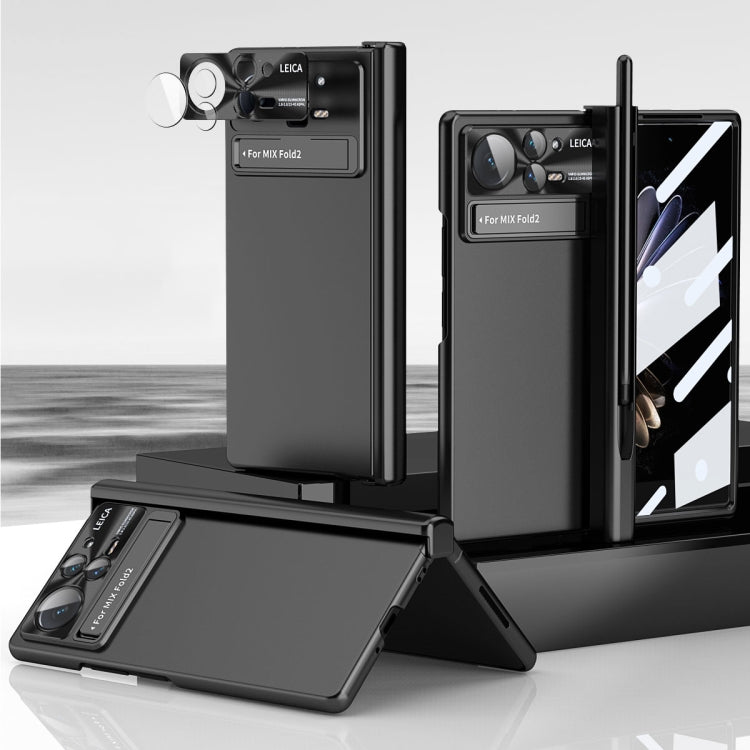 For Xiaomi Mix Fold 2 Electroplating Hinged Folding Phone Case with S Pen Fold Edtion