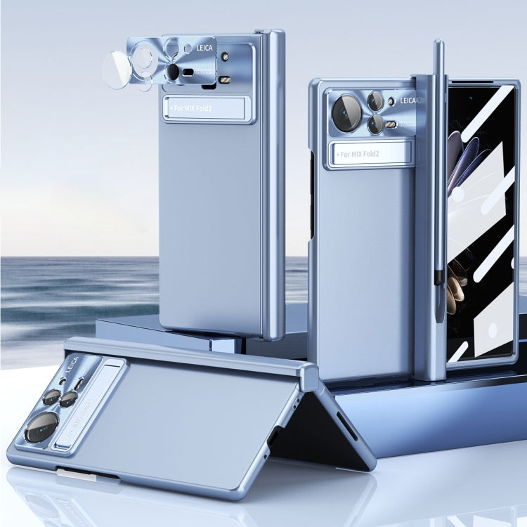 For Xiaomi Mix Fold 2 Electroplating Hinged Folding Phone Case with S Pen Fold Edtion