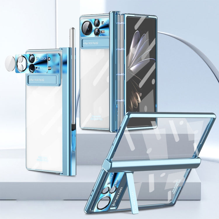 For Xiaomi Mix Fold 2 Magnetic Hinges Plating Phone Case with Holder