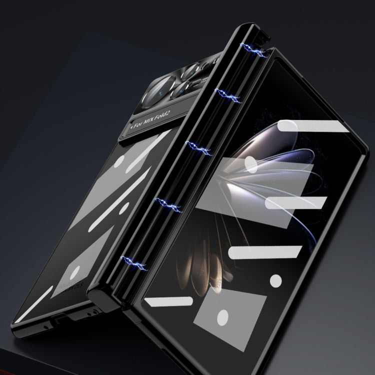 For Xiaomi Mix Fold 2 Magnetic Hinges Plating Phone Case with Holder