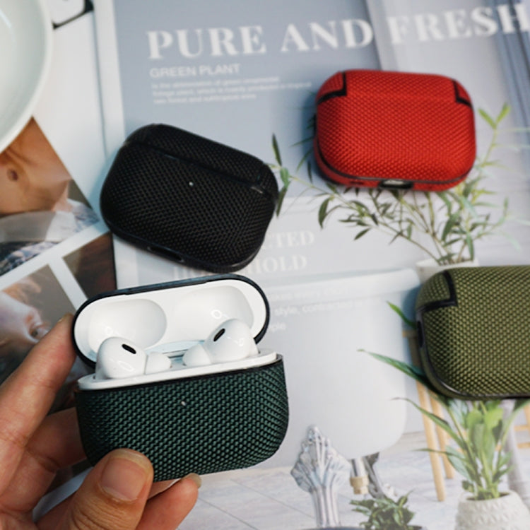 For AirPods Pro 2 Nylon Waterproof Wireless Earphone Case with Lanyard