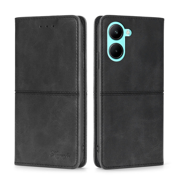 For Realme C33 4G Cow Texture Magnetic Leather Phone Case