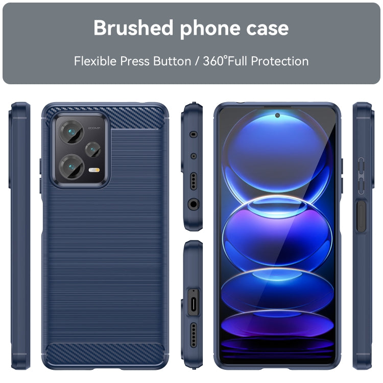 For Xiaomi Redmi Note 12 Pro+ China / Global Brushed Texture Carbon Fiber TPU Phone Case